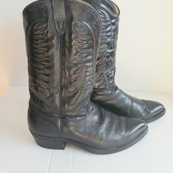 Western Cowboy Rodeo Ranch Mens Black Vulcan Boots - Picture 2 of 12